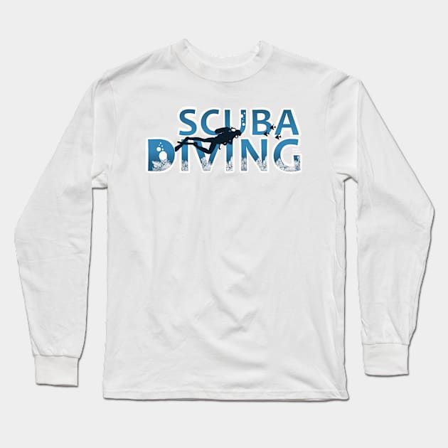 Scuba diving texting Long Sleeve T-Shirt by Aurealis